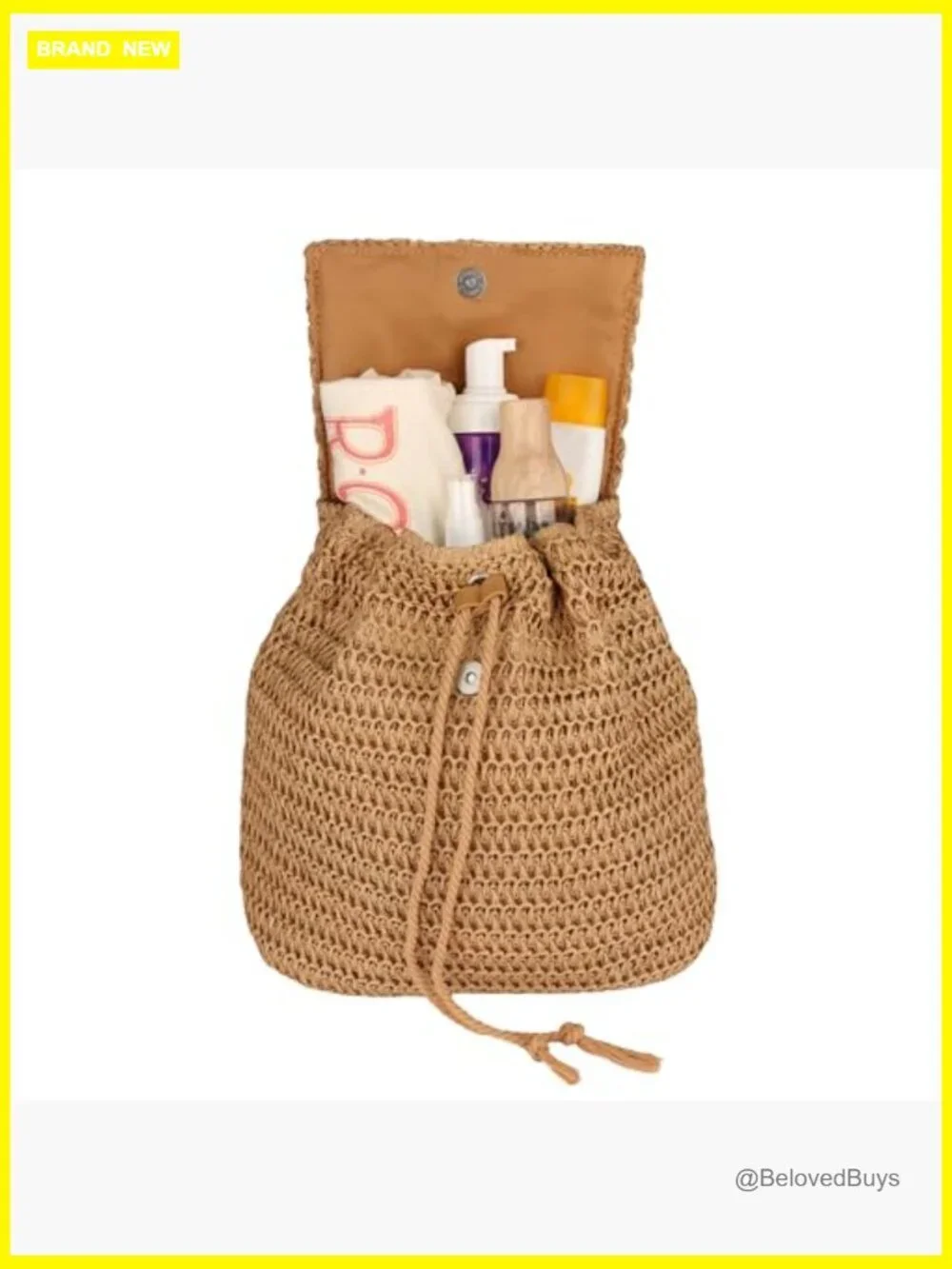 Woven Straw Backpack - Beach Vacation Travel Lightweight Eco-Friendly Casual